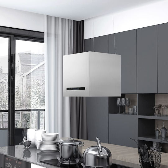 vidaXL Island Vent Hood 37cm Inox