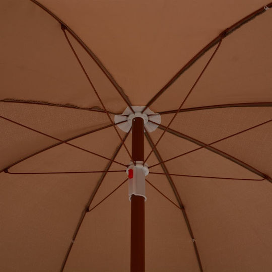 vidaXL Beach Umbrella Diameter 1.8m with UV Protection Beige