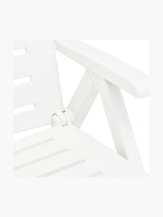 Deckchair Plastic White 189x72x96cm.