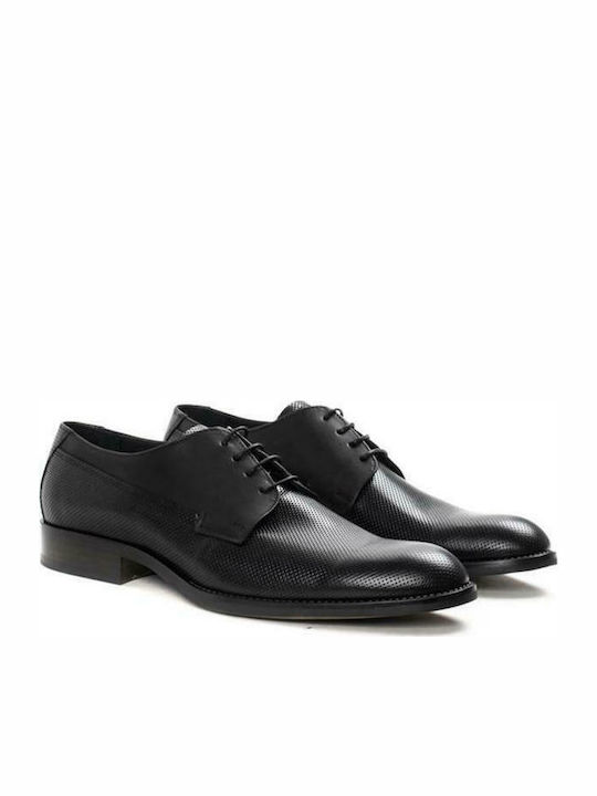 Pantofi cu șiret din piele pentru bărbați ZAKRO COLLECTION 106 BLACK FOR BLACK