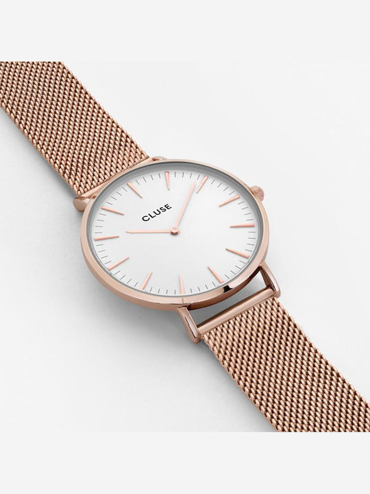 Cluse La Boheme Women's Watch with Pink Gold Metal Bracelet