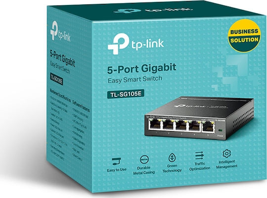 TP-LINK TL-SG105E Managed L2 Switch with 5 Gigabit (1Gbps) Ethernet Ports
