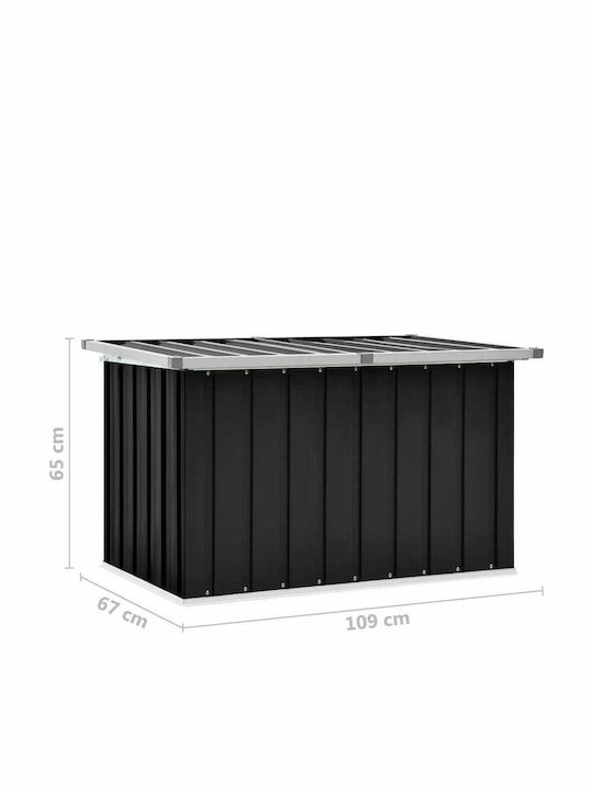 vidaXL Außenlagerbox Metall Charcoal L109xB67xH65cm