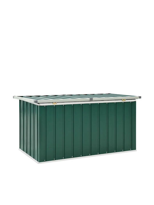 vidaXL Cutie de depozitare pentru exterior Metalic Verde L129xW67xH65buc