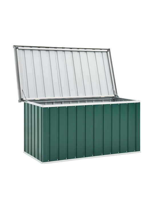 vidaXL Cutie de depozitare pentru exterior Metalic Verde L129xW67xH65buc