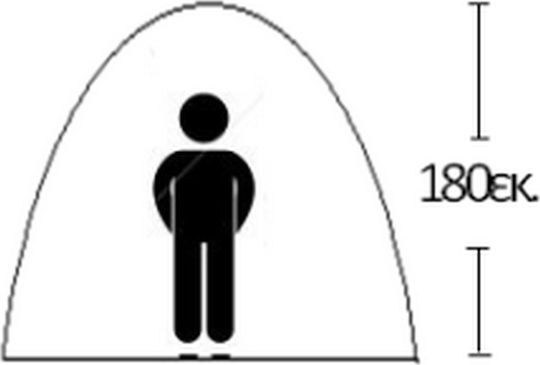 Campus Catalina Sommer Campingzelt Iglu Grün mit Doppeltuch für 5 Personen 250x240x180cm