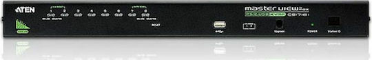 Aten 8-Port PS/2-USB VGA KVM Switch with Daisy-Chain Port and USB Peripheral Support