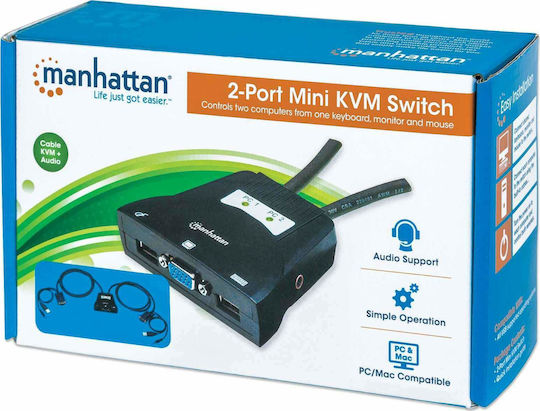 Manhattan 2-Port Mini KVM Switch