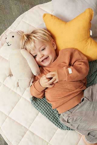 Kids Concept Round Παιδικό Χαλί Λευκό Στρογγυλό με Διάμετρο 100cm