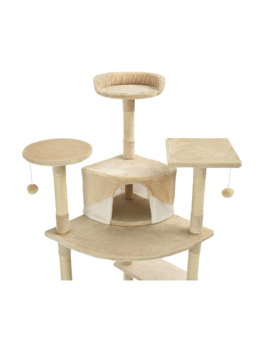 vidaXL Scratching Post Cat Trees Beige 8 levels 103x77x203cm