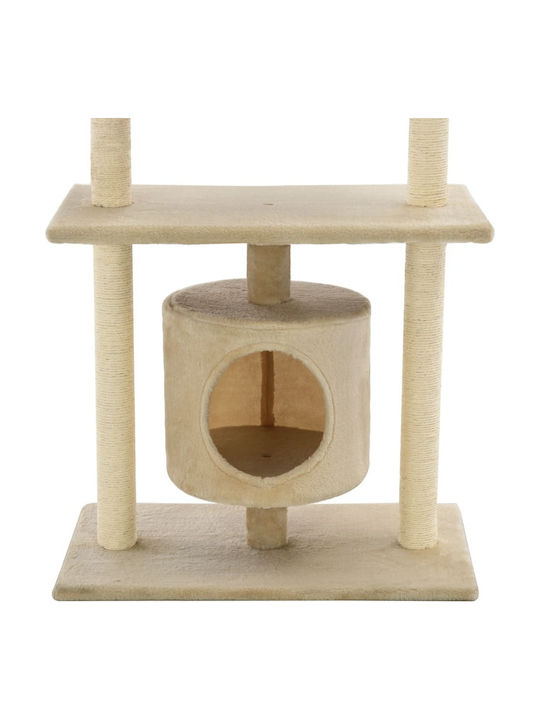 vidaXL Scratching Post Cat Trees Beige 3 levels 70x45x95cm