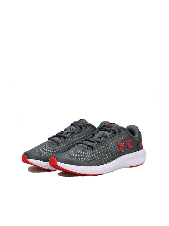 Kids Sports Shoes Running Grade School UA Charged Pursuit 2 Gray