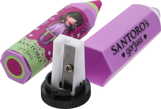 Santoro You Brought Me Love Пластмаса Острилка Розов Буренце с Гума 2бр