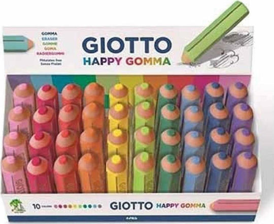 Giotto Eraser for Pencil and Pen (Μiscellaneous colours) 1pcs Happy Gomma
