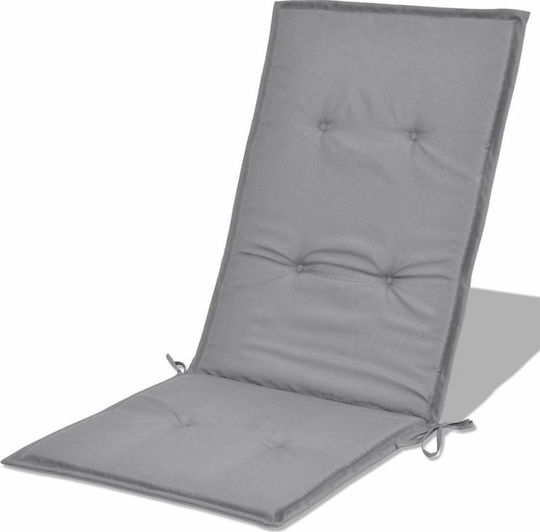 vidaXL Pernă Scaunului De Grădină Cu Spătar Gri Waterproof 4 Bucăți 50x120cm