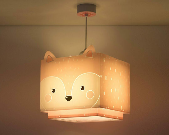 Ango Kids Plastic Single Ceiling Light E27 Little Fox Pink 23W
