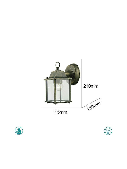 Sun Light Wall-Mounted Outdoor Lantern E27 IP44