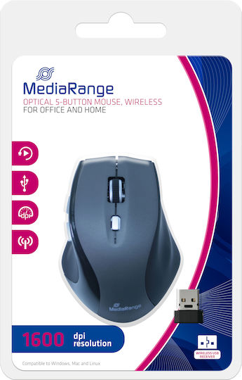 MediaRange MROS203 Безжичен Мишка Черно/сиво