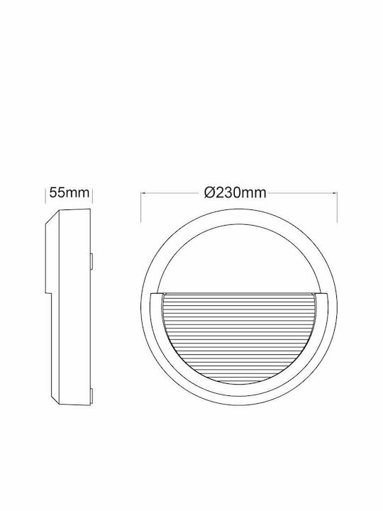 Aca Etanșă Aplica de Perete pentru Exterior IP65 cu Led Încorporat Albă