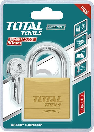 Total Steel Padlock Brass with Key 50mm 1pcs