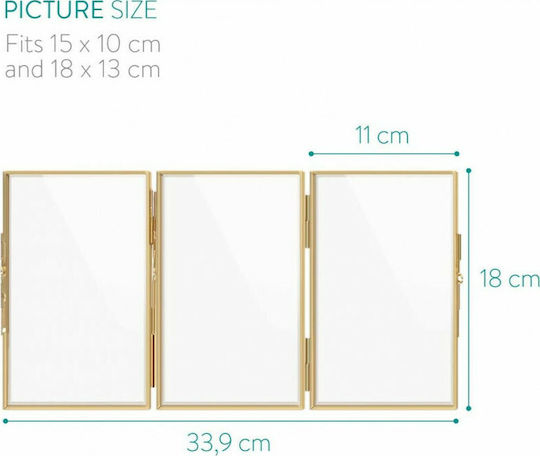 Navaris Metallischer Fotorahmen mit Goldem Rahmen Gold