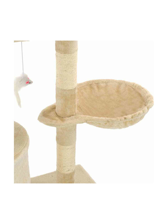 vidaXL Scratching Post Cat Trees Beige 5 levels 49x35x138cm