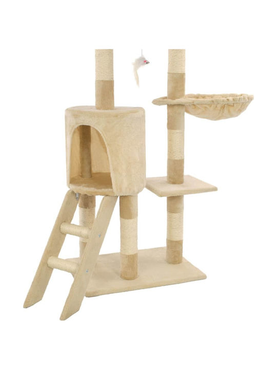 vidaXL Scratching Post Cat Trees Beige 5 levels 49x35x138cm