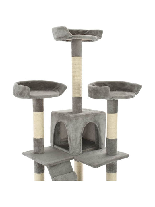 vidaXL Cat Scratching Post Cat Tree In Gray Colour 50x50x170 cm