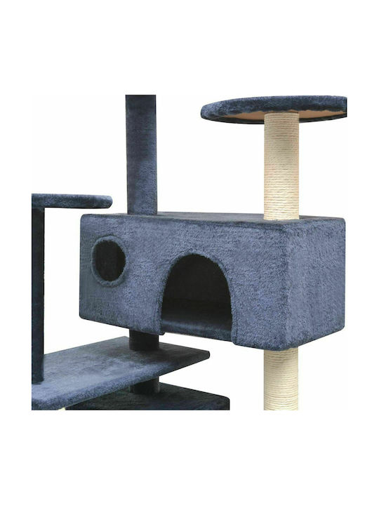 vidaXL Cat Scratching Post Cat Tree In Blue Colour 67x67x125 cm