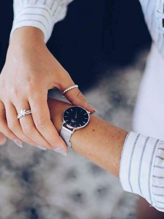 Daniel Wellington Classic Petite Women's Watch with Silver Metal Bracelet