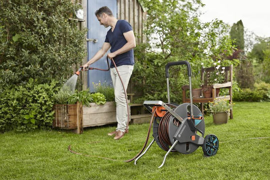 Gardena Classic Cleverroll L Easy Wheeled Garden Hose Box for Hose Up to 100m with Rewind Handle