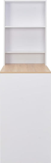 Table Bar Collapsible Wooden White 115x59x200cm