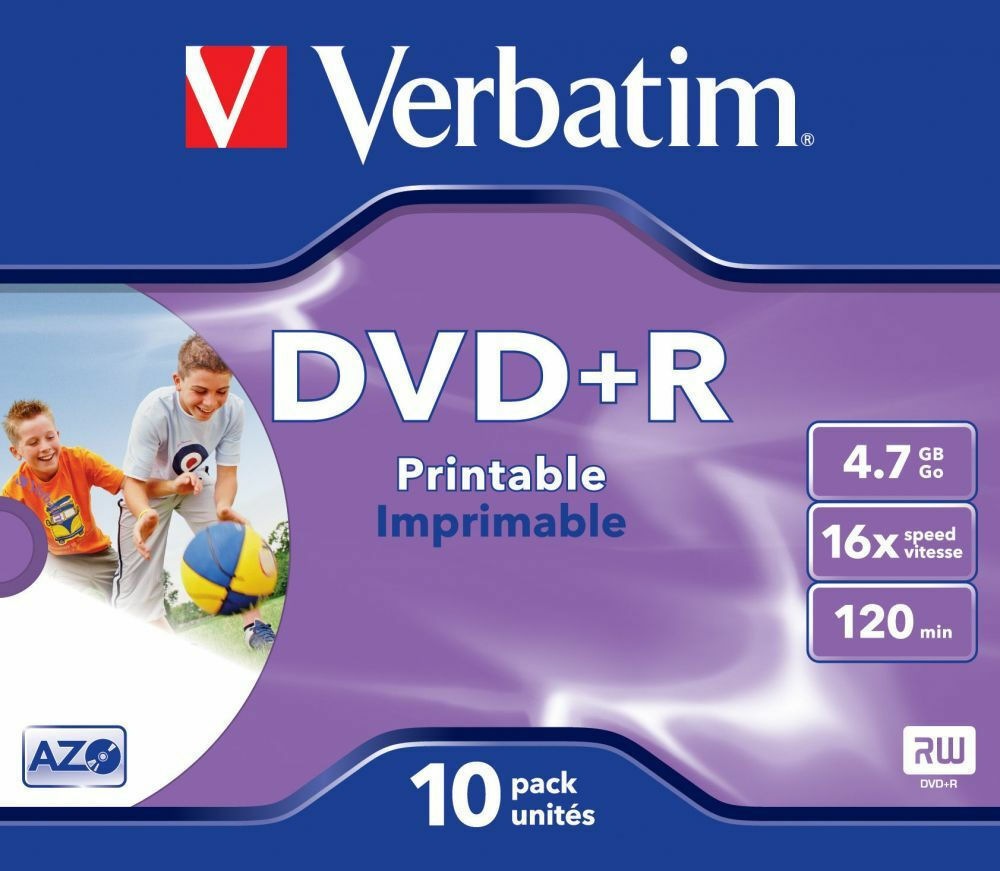 Verbatim Εγγράψιμα DVD+R 16x Printable 4.7GB 10τμχ (43508) Skroutz.gr