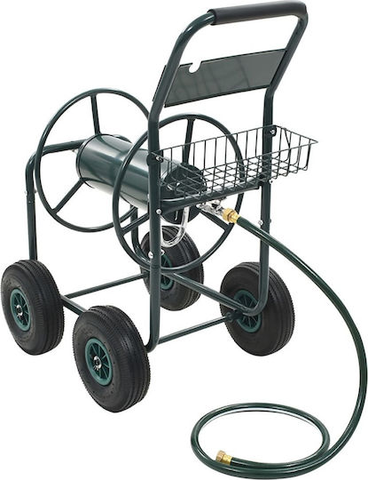 vidaXL Wheeled Garden Hose Reel with Hose 75m with Rewind Handle