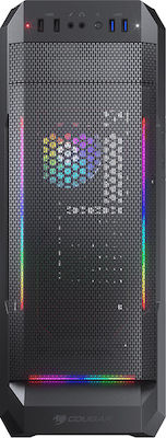 Cougar MX331 Mesh-G Gaming Midi Tower Κουτί Υπολογιστή με Πλαϊνό Παράθυρο και RGB Φωτισμό Μαύρο