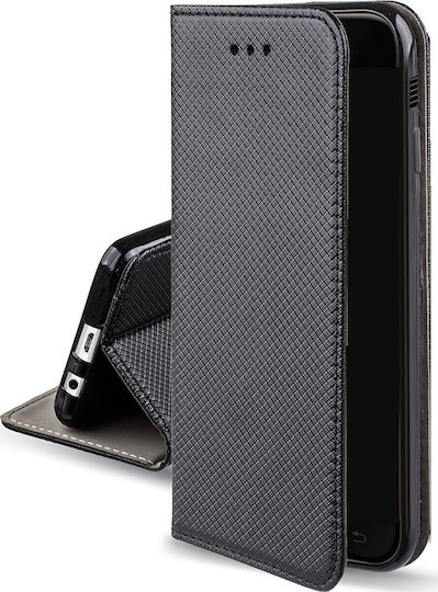 Forever Smart Magnet Buchen Sie Synthetisches Leder Schwarz (Galaxy A8 2018)