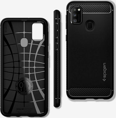 Spigen Rugged Armor Back Cover Σιλικόνης Μαύρο (Galaxy M21)