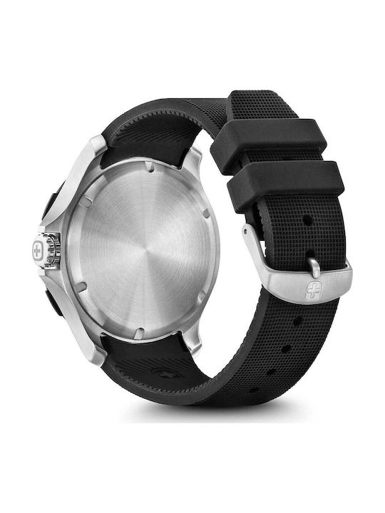 Wenger Seaforce Herrenuhr 43mm Batterie mit Schwarz Kautschukarmband