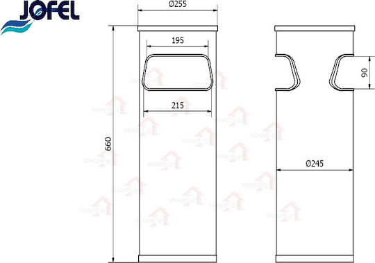 Jofel Metal Coș de gunoi Deșeuri 30lt Inox