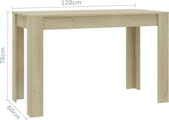 Tisch Speisesaal Klappbar Holz Sonoma 120x60x76cm