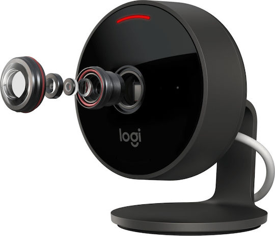 Logitech Circle View IP Камера за наблюдение Wi-Fi Full HD 1080p с Двупосочна Комуникация и Обектив 2.4мм Черен