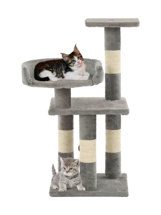 vidaXL Scratching Post Cat Trees Gray 3 levels 30x30x65cm