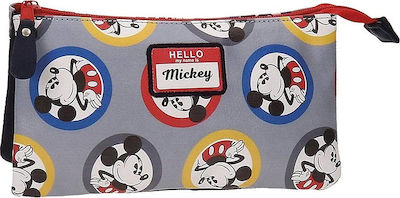 Mickey Pencil Case with 1 Compartment Gray