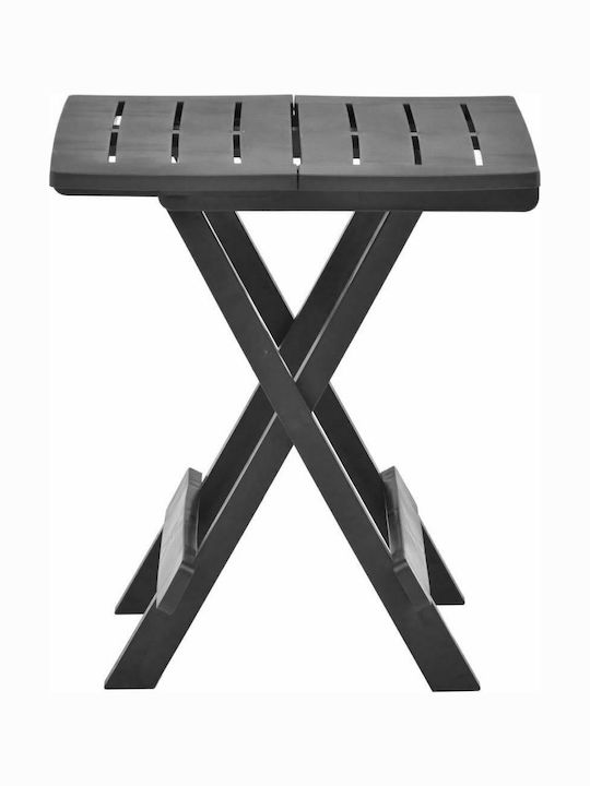 Sitting Room Outdoor Foldable Plastic Table Gray 45x43x50cm