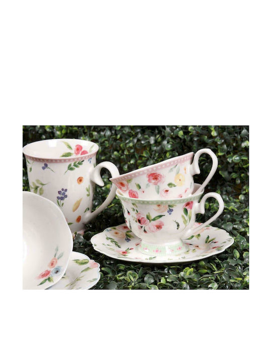 Cryspo Trio Primavera Porcelain Tea Cup Set 200ml Green 10-