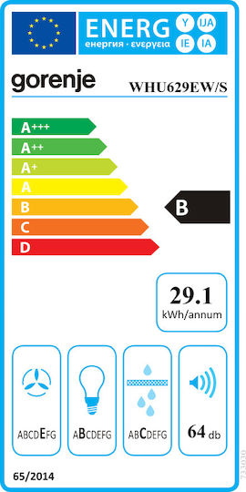 Gorenje WHU629EW/S Ελεύθερος Απορροφητήρας 60cm Λευκός