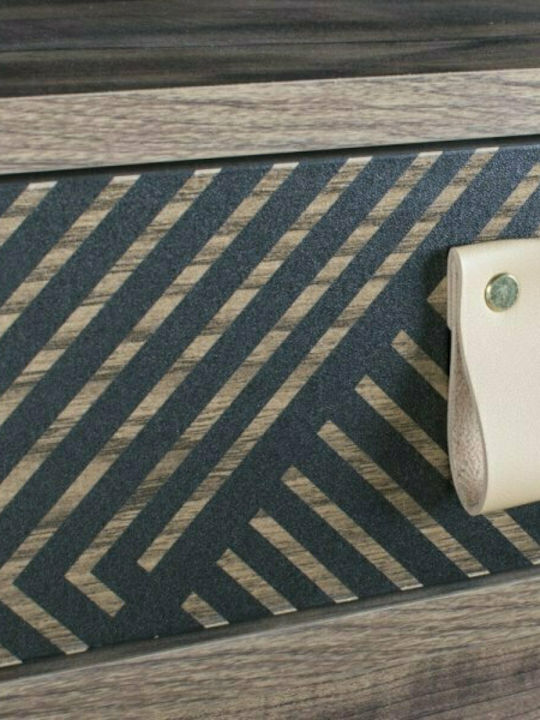 Home Κονσόλα Ξύλινη Μαύρη / Grey / Oak Μ90xΠ35xΥ75εκ.