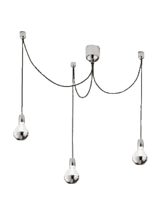 Fabas Luce Blog Pendant Light Three-Light for Socket E27 Silver