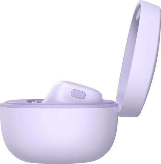 Baseus WM01 In-ear Bluetooth Handsfree Ακουστικά με Θήκη Φόρτισης Μωβ
