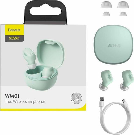 Baseus WM01 In-ear Bluetooth Handsfree Earphones with Charging Case Green